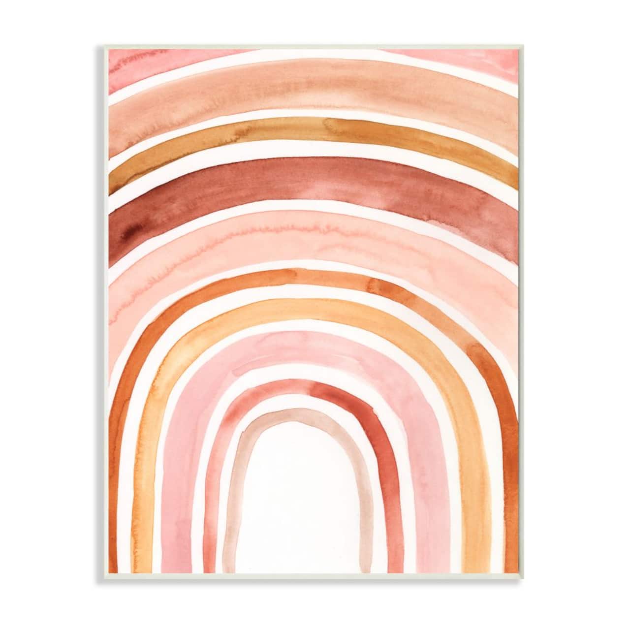 Stupell Industries Warm Red Shades of Abstract Arches Watercolor White Framed Wall Art